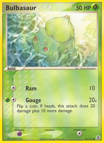 Bulbasaur (55/112) [EX: Rojo fuego y verde hoja] 