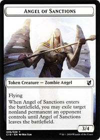 Ángel de las sanciones // Ficha de terror de doble cara [Fichas Commander 2019] 