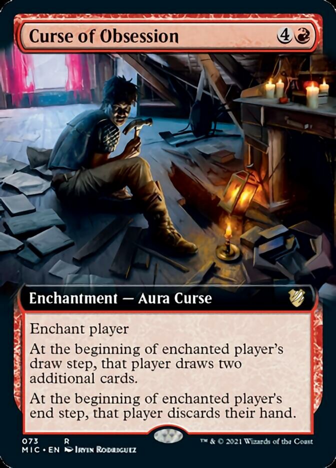 Maldición de obsesión (arte extendido) [Innistrad: Midnight Hunt Commander] 