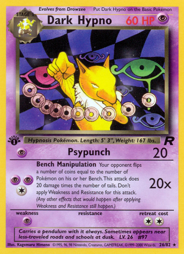 Hypno oscuro (26/82) [Equipo Rocket 1.ª edición] 