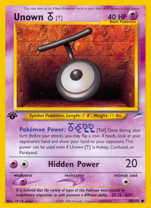 Unown [T] (88/105) [Neo Destiny 1.ª edición] 