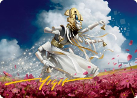 Tarjeta artística Myojin of Blooming Dawn (firma estampada en oro) [Kamigawa: Neon Dynasty Art Series] 