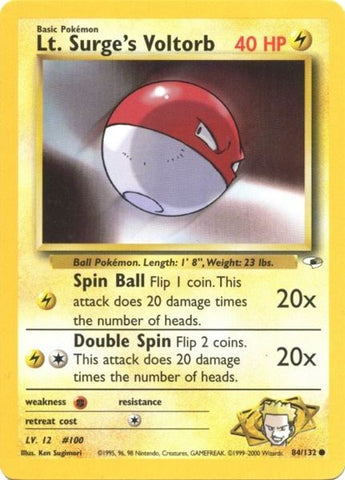 Voltorb del teniente Surge (84/132) [Gym Heroes Unlimited] 
