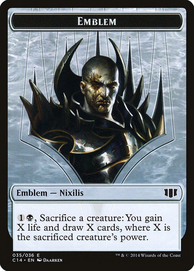 Ob Nixilis del Emblema del Juramento Negro // Zombi (016/036) Ficha de doble cara [Fichas Commander 2014] 