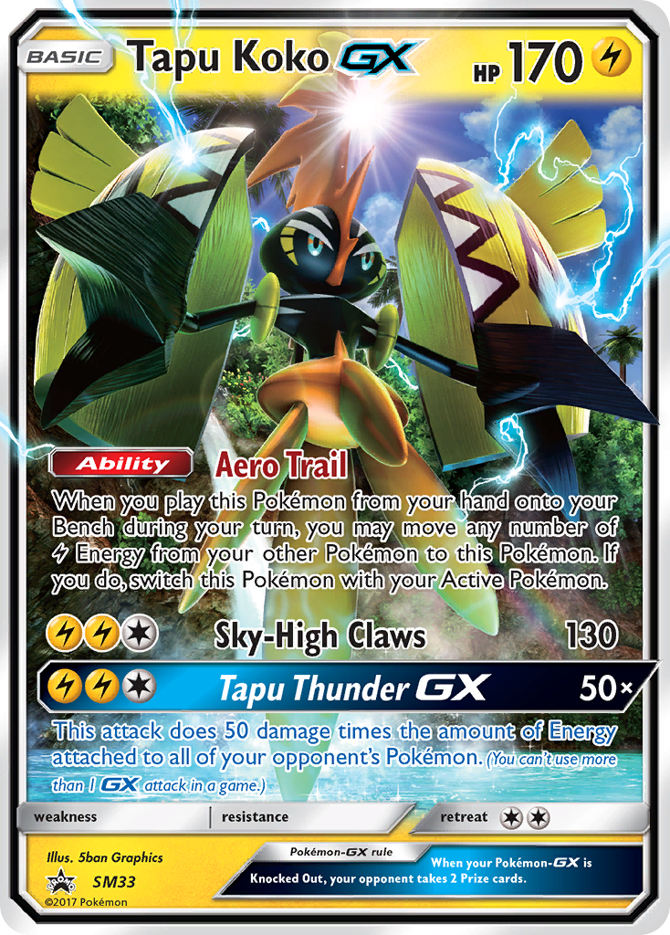 Tapu Koko GX (SM33) [Sol y Luna: Promociones de Black Star] 