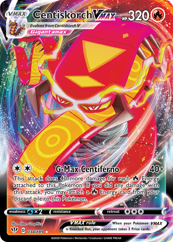 Centiskorch VMAX (034/189) [Espada y escudo: Oscuridad en llamas] 