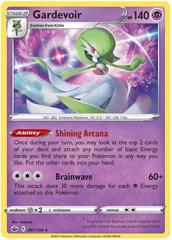 Gardevoir (061/198) (Exclusivo de la baraja temática) [Espada y escudo: Reino escalofriante] 