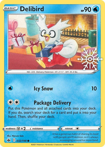 Delibird (032/198) (Calendario navideño) [Espada y escudo: Chilling Reign] 