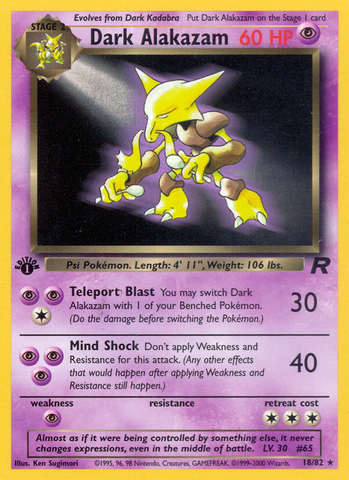 Alakazam oscuro (18/82) [Equipo Rocket 1.ª edición] 