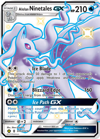 Alolan Ninetales GX (SV53/SV94) [Sol y Luna: Destinos Ocultos - Bóveda Brillante] 