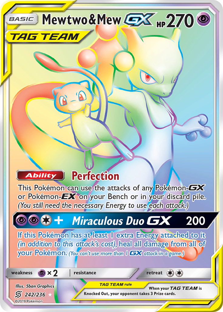 Mewtwo &amp; Mew GX (242/236) [Sol y Luna: Mentes Unificadas] 