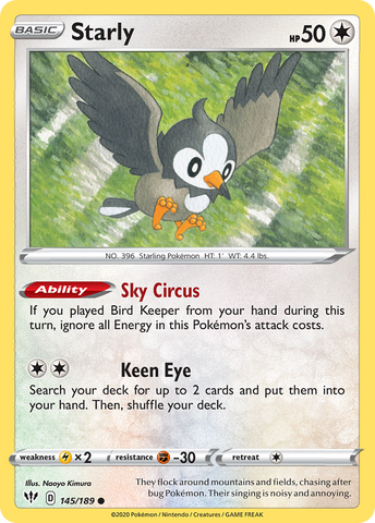 Starly (145/189) [Espada y escudo: Oscuridad en llamas] 