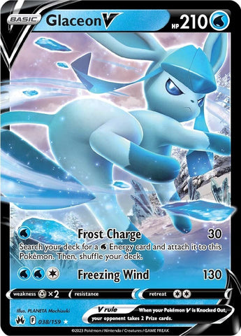 Glaceon V (038/159) [Espada y escudo: Crown Zenith] 