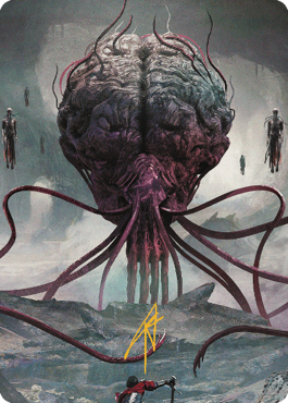 Tarjeta de arte del cerebro anciano (firma estampada en oro) [Commander Legends: Battle for Baldur's Gate Art Series] 