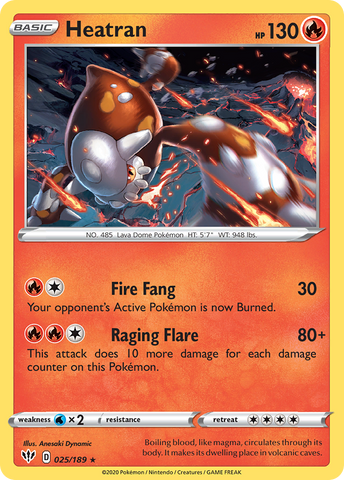 Heatran (025/189) [Espada y escudo: Oscuridad en llamas] 