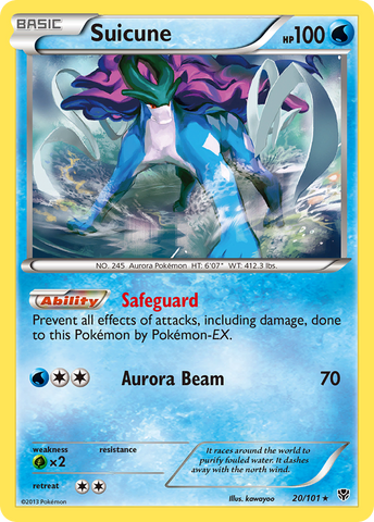 Suicune (20/101) [Blanco y negro: Explosión de plasma] 