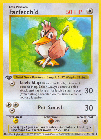 Farfetch'd (27/102) (Shadowless) [Conjunto básico 1.ª edición] 