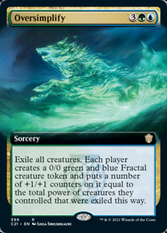 Simplificar demasiado (arte extendido) [Commander 2021] 