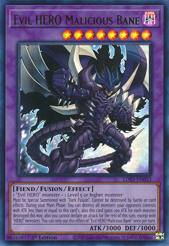 HÉROE malvado Malicious Bane [LDS3-EN033] Ultra raro 