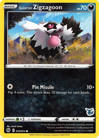 Zigzagoon de Galar (035/073) (Cubierta Eevee) [Battle Academy 2022] 