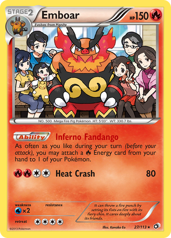 Emboar (27/113) (Exclusivo de la baraja temática) [Blanco y negro: Tesoros legendarios] 