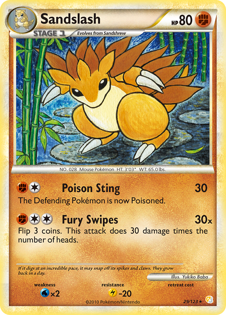 Sandslash (29/123) [HeartGold y SoulSilver: Conjunto básico] 