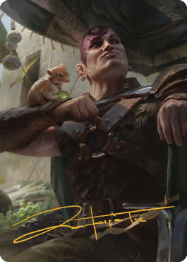 Minsc &amp; Boo, tarjeta artística de Timeless Heroes (38) (firma estampada en oro) [Commander Legends: Battle for Baldur's Gate Art Series] 