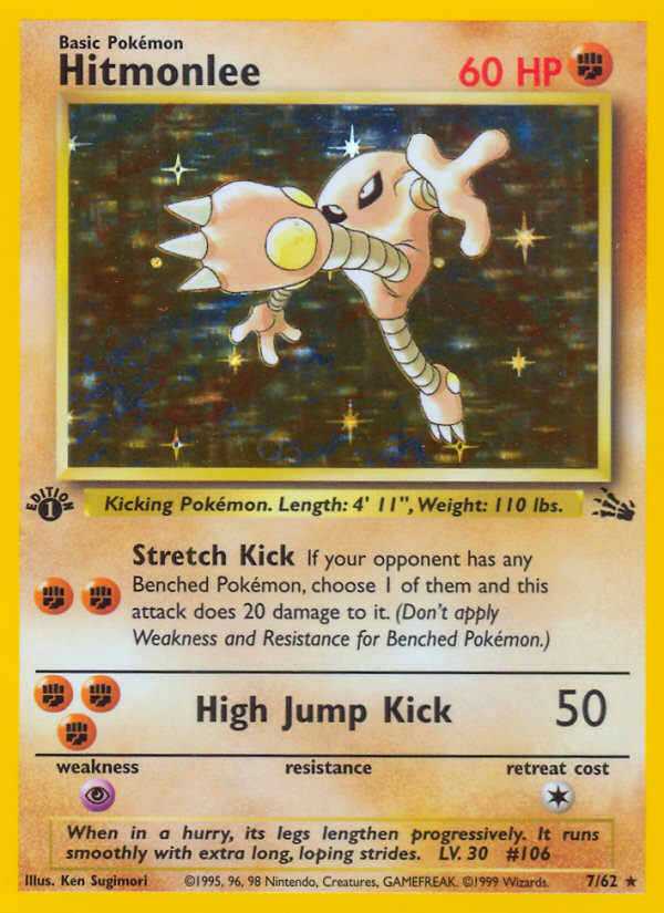Hitmonlee (7/62) [Fossil 1.ª edición] 