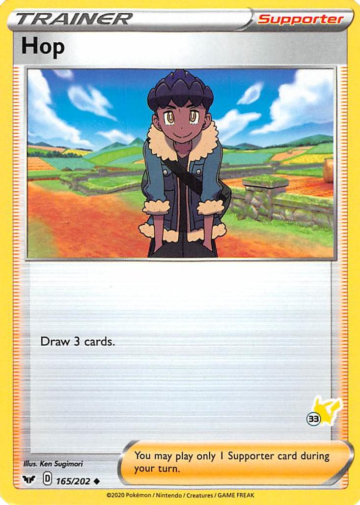 Hop (165/202) (Sello de Pikachu n.° 33) [Battle Academy 2022] 