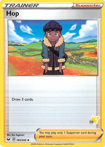 Hop (165/202) (Sello de Pikachu n.° 33) [Battle Academy 2022] 