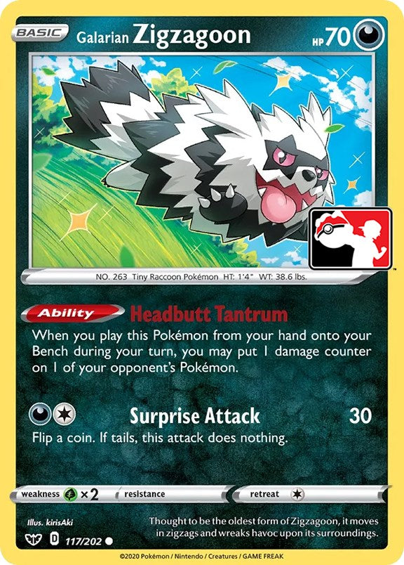 Zigzagoon de Galar (117/202) [Paquete de premios Serie uno] 