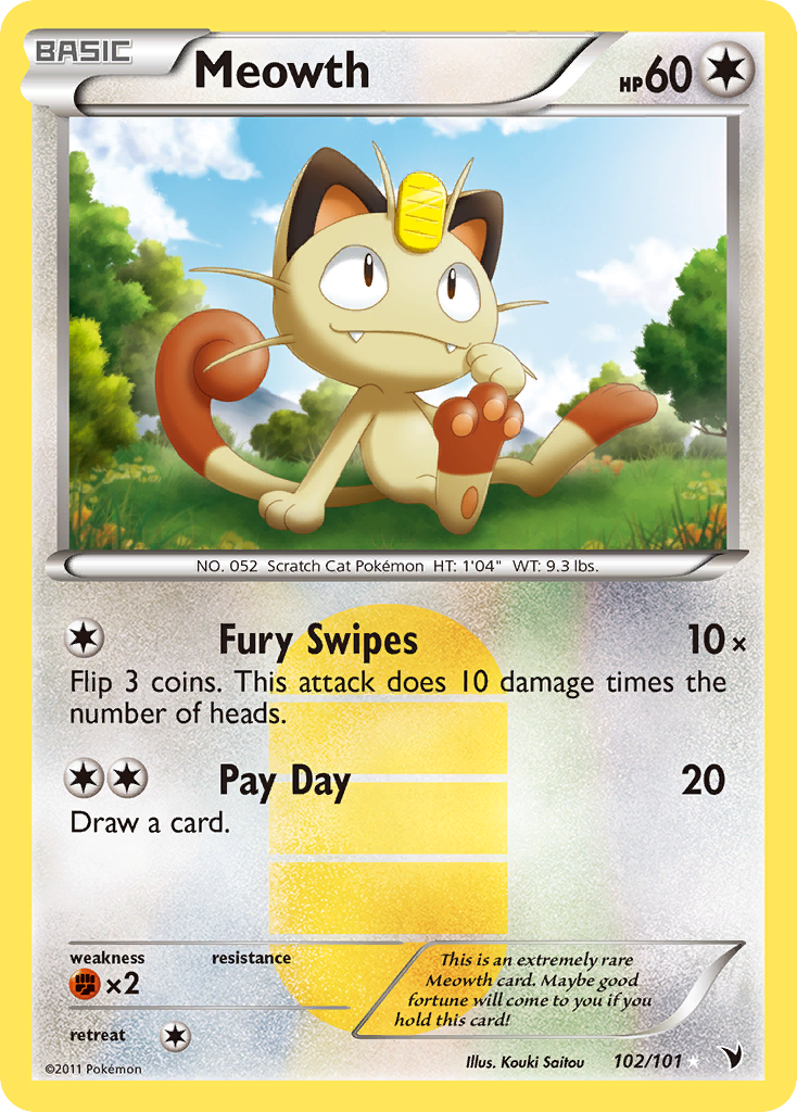 Meowth (102/101) [Blanco y negro: Victorias nobles] 