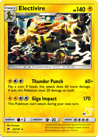Electivire (43/147) (Sello de Pikachu n.° 32) [Battle Academy 2020] 