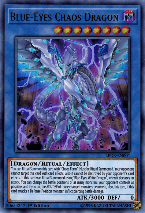 Dragón del Caos de Ojos Azules [LED3-EN001] Ultra Raro 