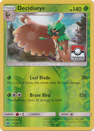 Decidueye (11/149) (Promoción de liga) [Sol y luna: conjunto básico] 
