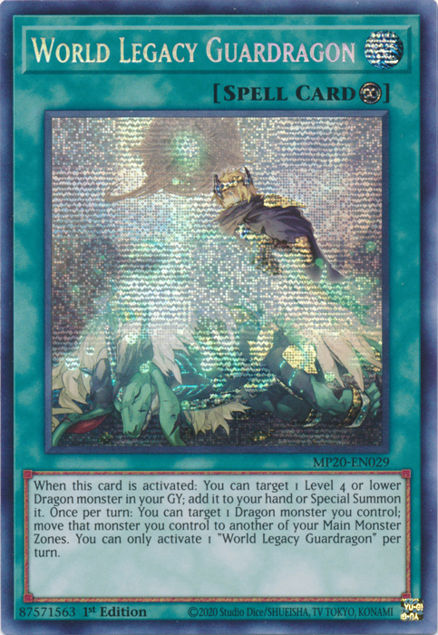 Guardragon del Legado Mundial [MP20-EN029] Secreto Prismático Raro 