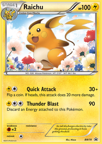 Raichu (BW78) [Blanco y negro: Promociones de Black Star] 