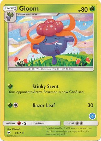 Gloom (5/147) (Exclusivo de cubierta n.° 6) [Sol y Luna: Kit de entrenador - Alolan Ninetales] 