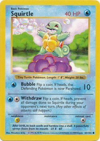 Squirtle (63/102) [Conjunto básico Shadowless Unlimited] 