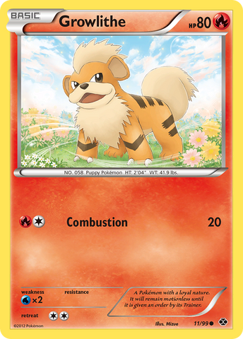 Growlithe (11/99) [Blanco y negro: Próximos destinos] 