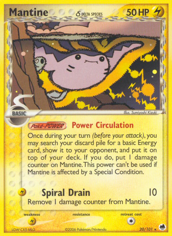 Mantine (20/101) (Especie Delta) [EX: Dragon Frontiers] 
