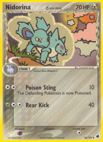 Nidorina (34/101) (Especie Delta) [EX: Dragon Frontiers] 