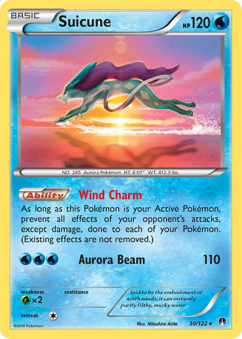 Suicune (30/122) (Cosmos Holo) (Exclusivo de Blister) [XY: BREAKpoint] 