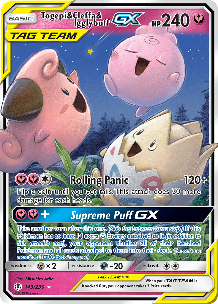 Togepi &amp; Cleffa &amp; Igglybuff GX (143/236) [Sol y Luna: Eclipse cósmico] 
