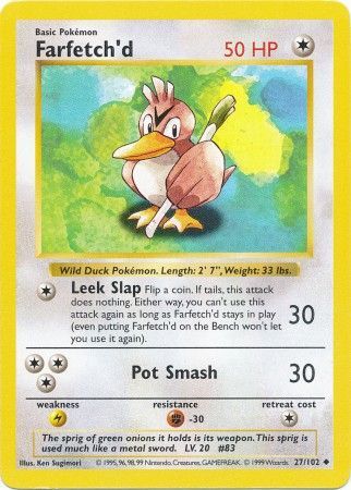 Farfetch'd (27/102) [Conjunto básico Shadowless Unlimited] 