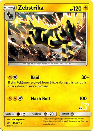 Zebstrika (45/181) (Sello de Pikachu n.° 23) [Battle Academy 2020] 