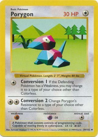 Porygon (39/102) [Conjunto básico Shadowless Unlimited] 