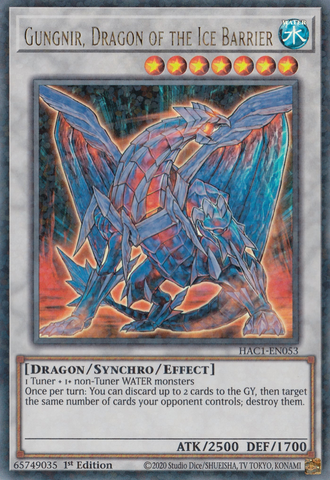 Gungnir, Dragón de la Barrera de Hielo (Terminal de Duelo) [HAC1-EN053] Paralelo Raro 