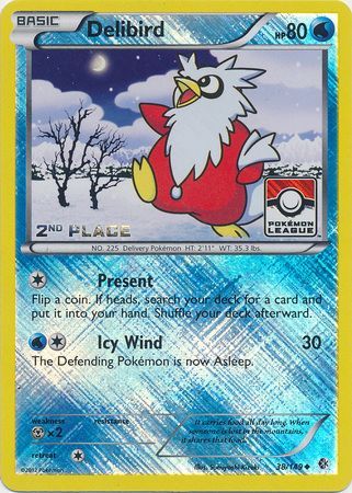 Delibird (38/149) (Promoción de liga, segundo lugar) [Blanco y negro: límites cruzados] 