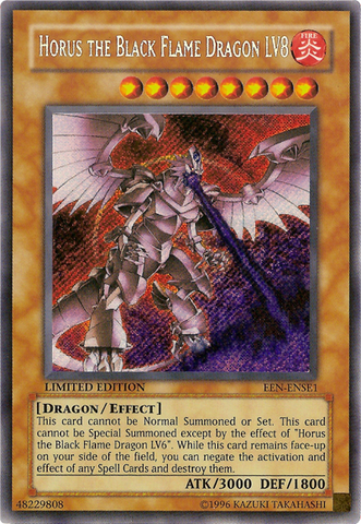 Horus El Dragón de Llama Negra LV8 [EEN-ENSE1] Secreto Raro 
